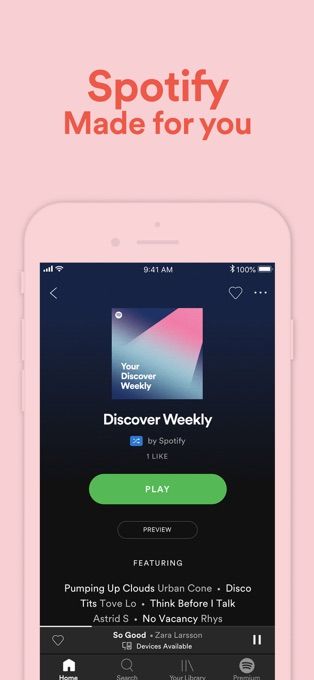 Songtekst Spotify App